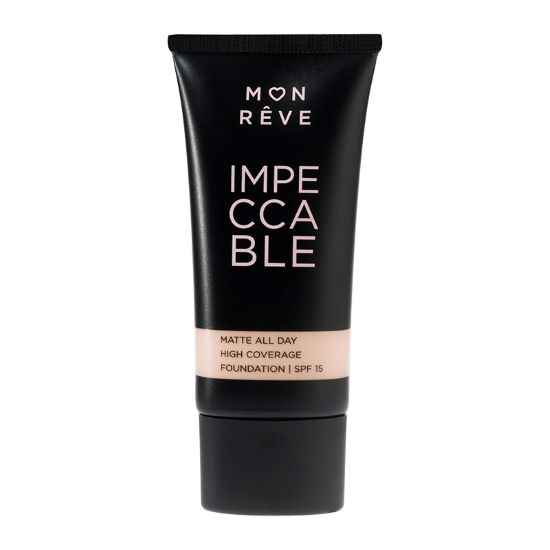 IMPECCABLE FOUNDATION No. 101
High coverage matte foundation with SPF 15