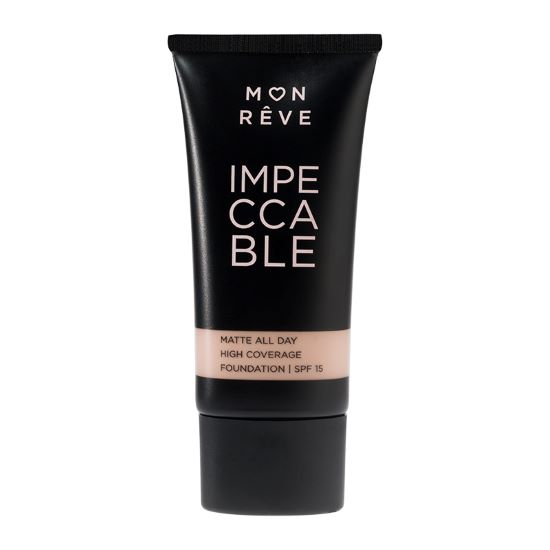 IMPECCABLE FOUNDATION No. 104
High coverage matte foundation with SPF 15
