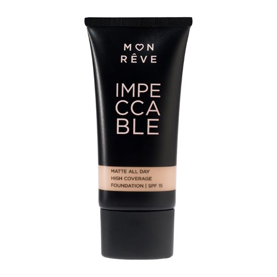 IMPECCABLE FOUNDATION No. 107
High coverage matte foundation with SPF 15